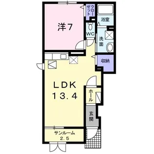 サウスT.S I【1階】の間取り