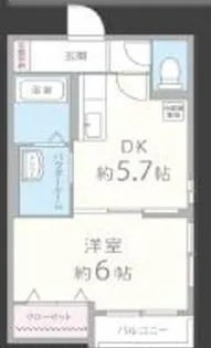 東住吉の長屋【1階】の間取り