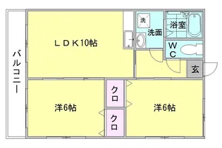 アムールヴィラ箱崎東【1階】の間取り