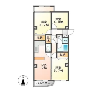 グランヴェルジェ緑が丘【3階】の間取り