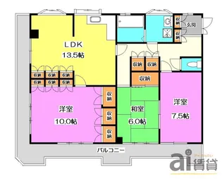 パレ・ソーカル【3階】の間取り