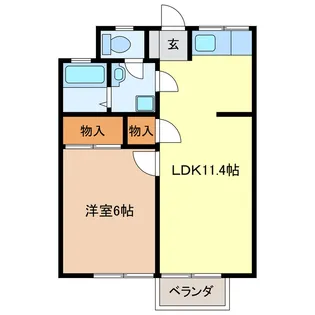 ハイユニK1【2階】の間取り