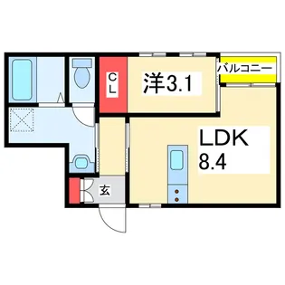 ラテ古町【3階】の間取り