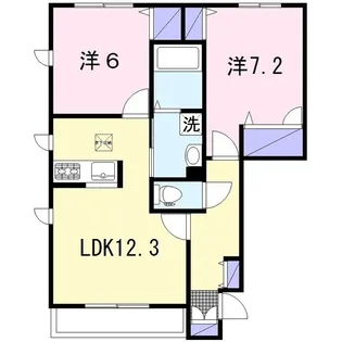 パルテールA【1階】の間取り