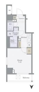 ライズコート住吉【6階】の間取り