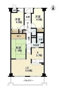 高倉山ハイツ【3階】の間取り