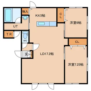 ラ テラB【1階】の間取り