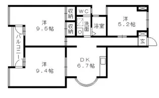 レインボープラザ【1階】の間取り