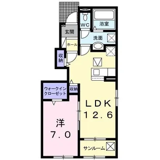 グリーンハウスK T【1階】の間取り