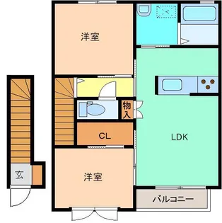 ロイヤルコート(ShaMaison)B【2階】の間取り