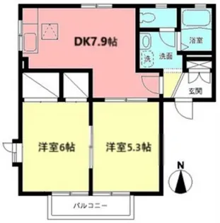 グレイスヒルズB【2階】の間取り