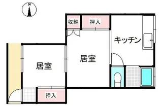 草加市両新田東町アパート【2階】の間取り