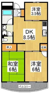 サンパーク平尾17【3階】の間取り