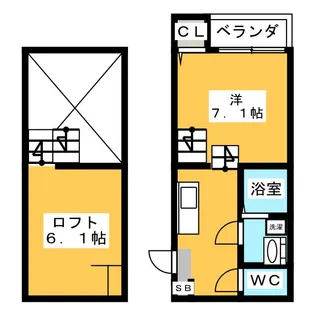 Sereno内田橋【2階】の間取り