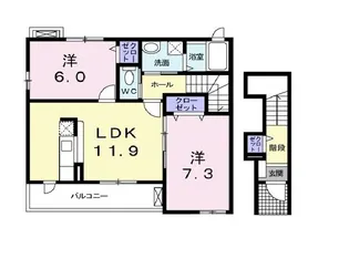 サンライズ ナカガワF【2階】の間取り