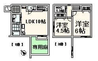 ウィスタリアフォレストサウス【1階】の間取り