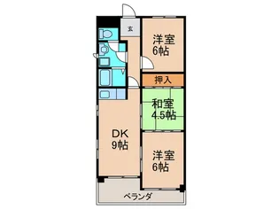 シーズンコート牧の里B【2階】の間取り