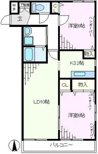 ラ スタジオーネ都立家政 B棟【2階】の間取り