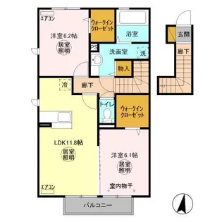 ローズマリーA【2階】の間取り