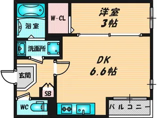 ハーモニーテラス北巽【2階】の間取り
