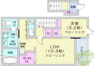 ピース・ヴィラ袋原南F【2階】の間取り