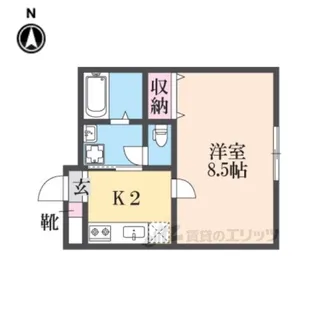 アンプルールフェールメルカートデリ・アパ【1階】の間取り