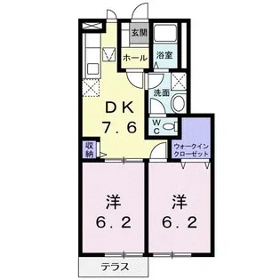 クレセント佃E(イースト)【1階】の間取り