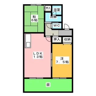 エステートパレス福岡【1階】の間取り