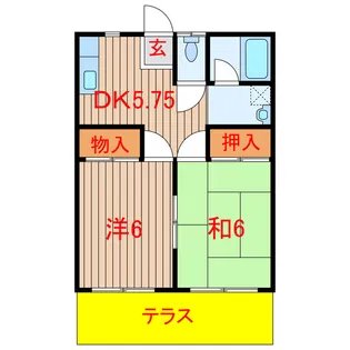 長浜ハイツ【1階】の間取り