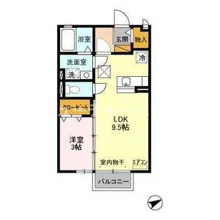 ソレイユ・レバン B【1階】の間取り