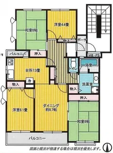 東鷲宮駅前ハイツ【3階】の間取り