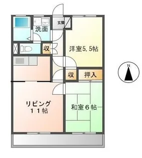 2LDKの間取り画像