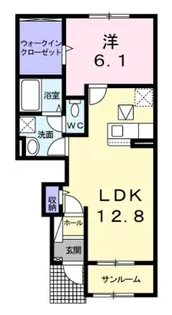 クルール・クレールII【1階】の間取り