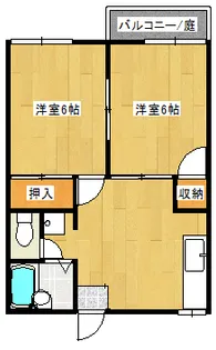 ビューハイツむさしのB【1階】の間取り