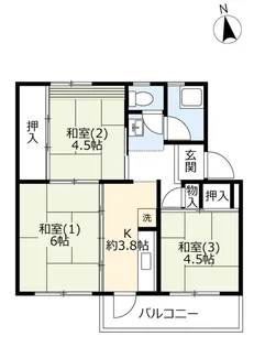 UR多聞台【3階】の間取り