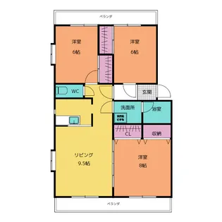 ホープフィル池見【3階】の間取り