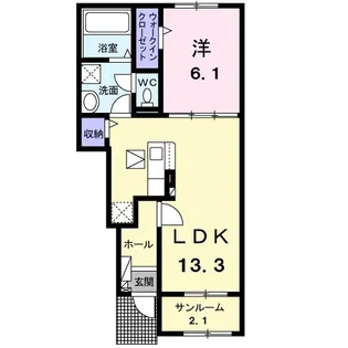 1LDKの間取り画像