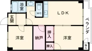 グローバル御国マンション【2階】の間取り