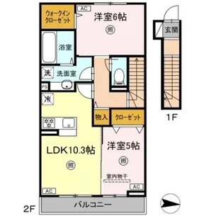 熊本県熊本市南区白藤2【アパート】の間取り