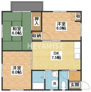 ハーベスト平山B棟【2階】の間取り