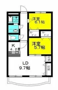 茨城県神栖市大野原3【マンション】の間取り