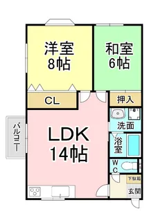 福岡県北九州市小倉北区新高田1【アパート】の間取り