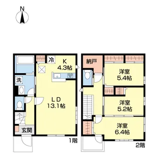 東京都国分寺市光町2【一戸建】の間取り