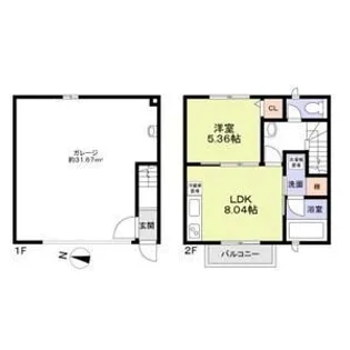 プレミアムガレージハウス秦野中井IC II【2階】の間取り