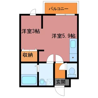 メリディアン岩沼弐番館【3階】の間取り