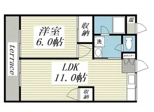 ハイユニメント市川【1階】の間取り