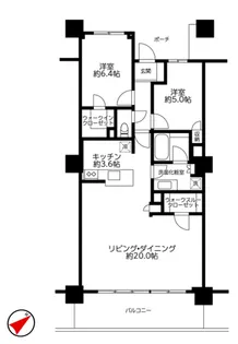 コットンハーバータワーズベイウエスト【10階】の間取り