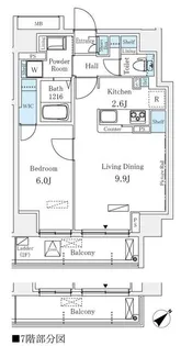 Raum麻布十番【7階】の間取り