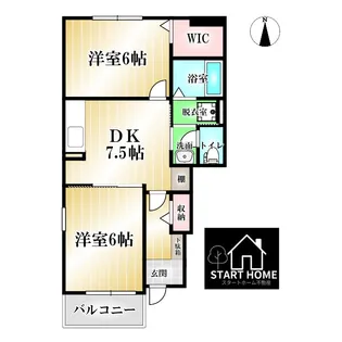 ユーズフラット【1階】の間取り