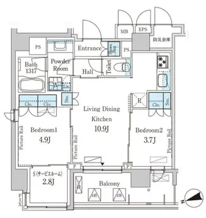 東京都台東区北上野1【マンション】の間取り